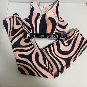 Emilio Pucci Pink and Black Swirl Joggers